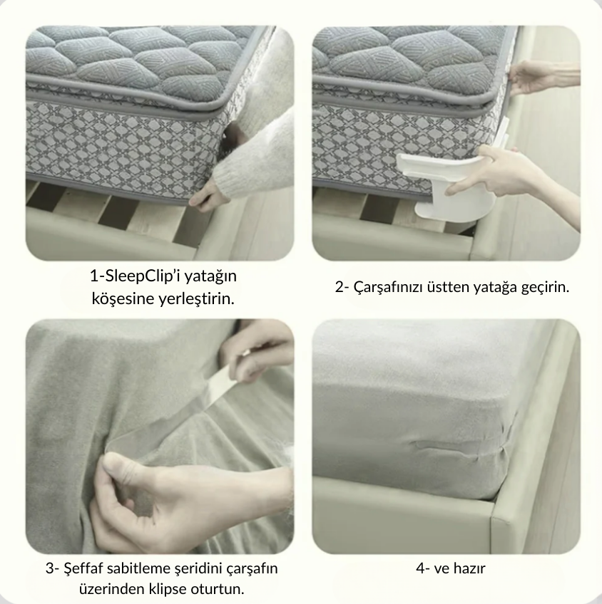 SleepClip – Çarşaf Sabitleyici Set